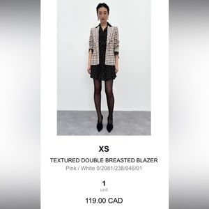 Zara blazer. Worn once, perfect condition